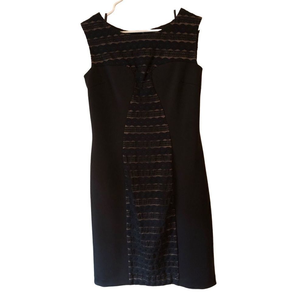 Anne Klein Lace Insert Sleeveless LBD 16